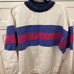 Vintage Color Block Crew Neck